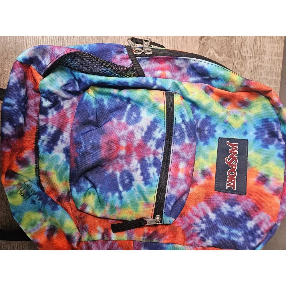JanSport Cross Town Backpack Tie Dye Multi Color School Travel Bag JS0A47LW